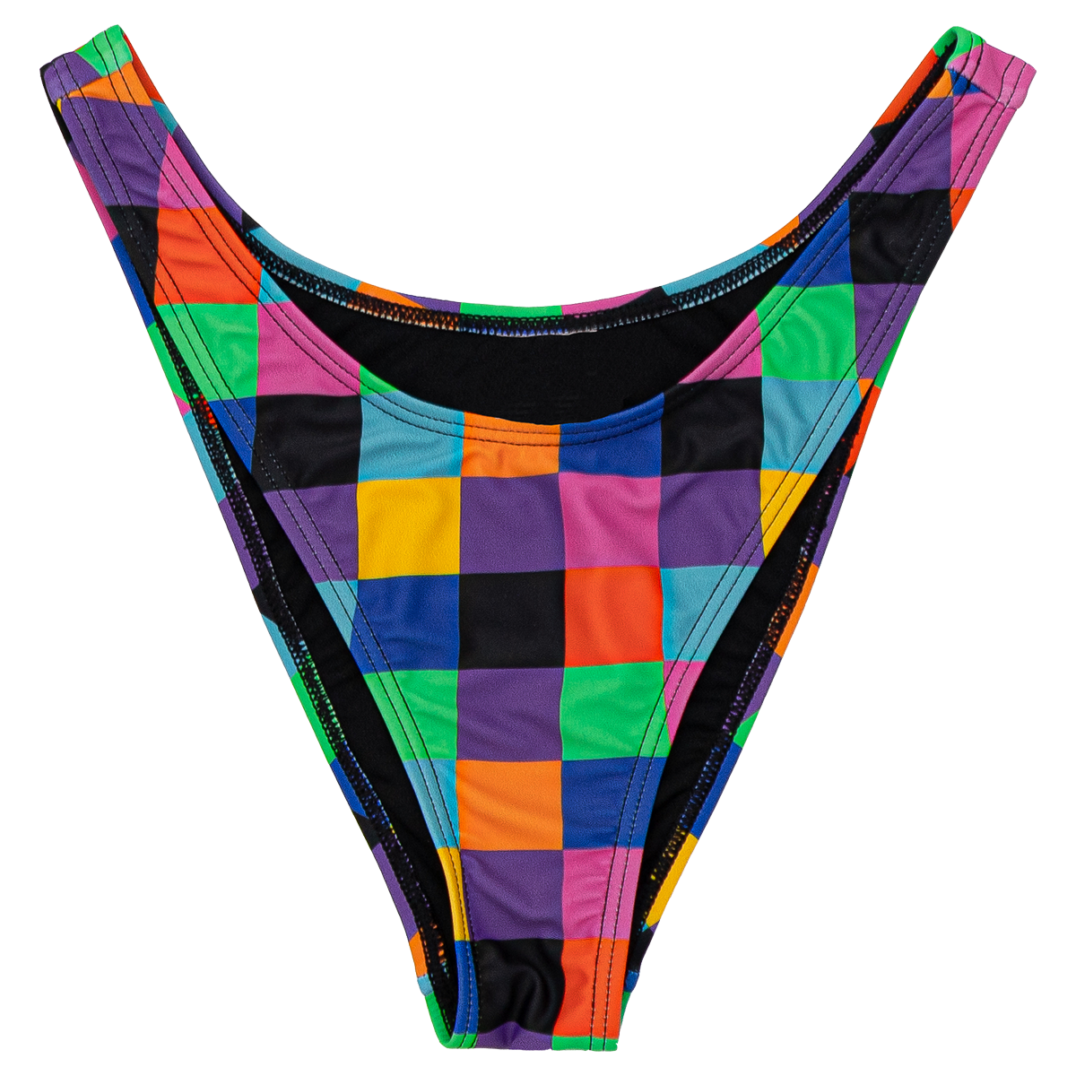 Multi Checkered Colorblock Bikini Bottom-Odd Future