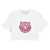 Donut Cat Crop Shirt - White-Odd Future