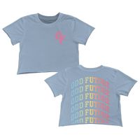 Repeat Rainbow Crop Shirt - Dusty Blue-Odd Future