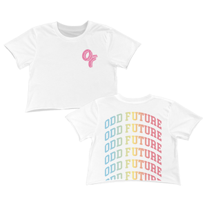 Repeat Rainbow Crop Shirt - White-Odd Future