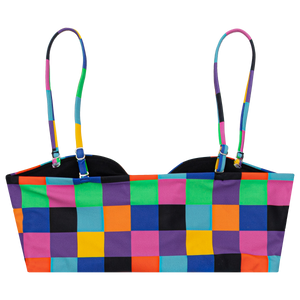 Multi Checkered Colorblock Bikini Top-Odd Future