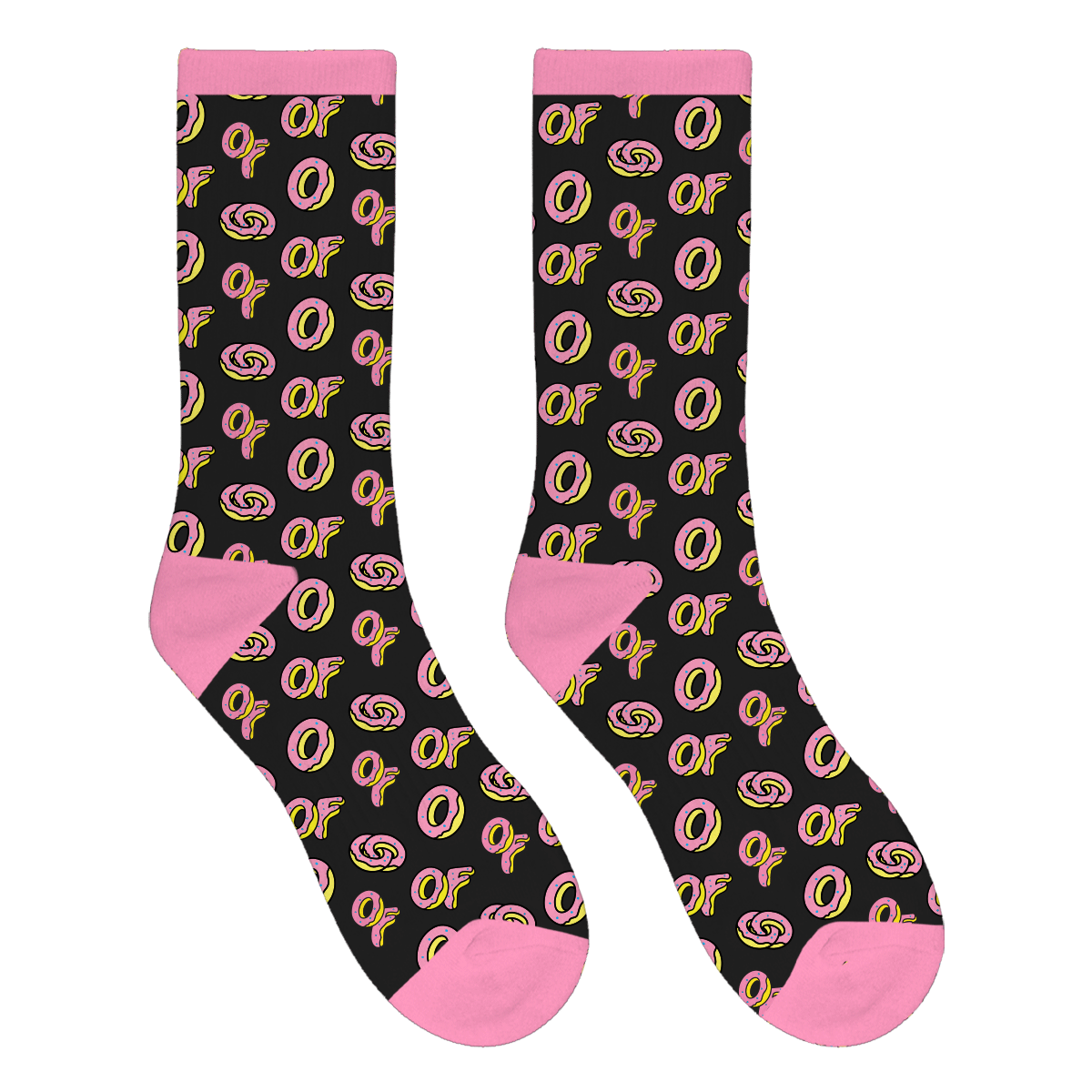 Donut Pattern Socks - Black/Pink-Odd Future