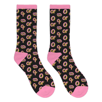 Donut Pattern Socks - Black/Pink-Odd Future