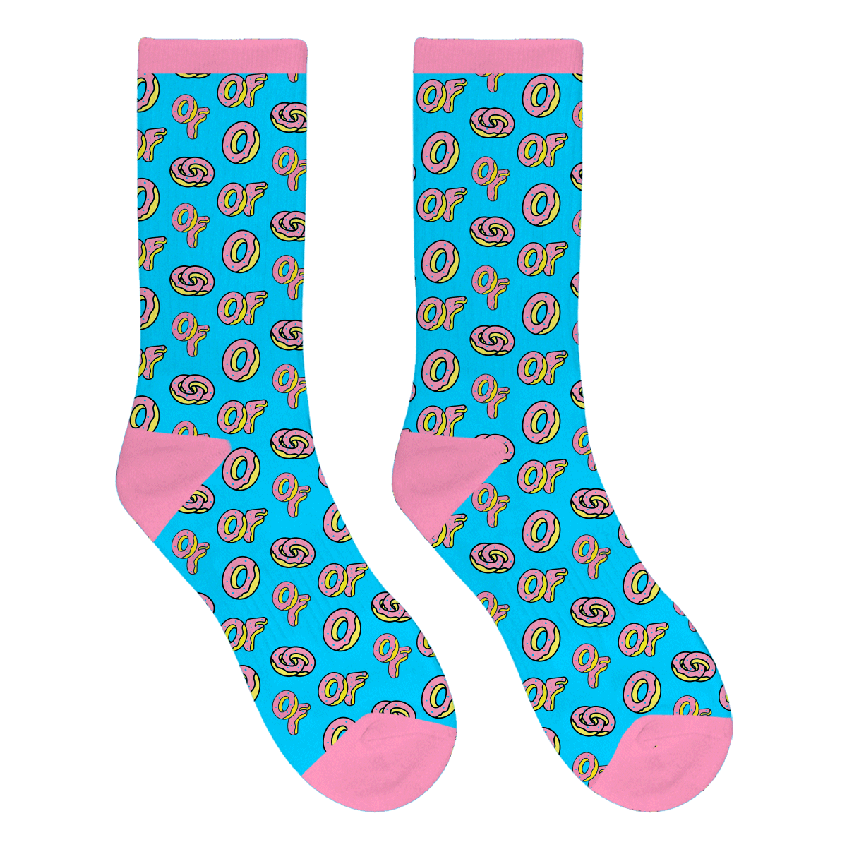 Donut Pattern Socks - Blue/Pink-Odd Future