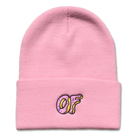 OF Classic Logo Cuff Beanie - Pink-Odd Future