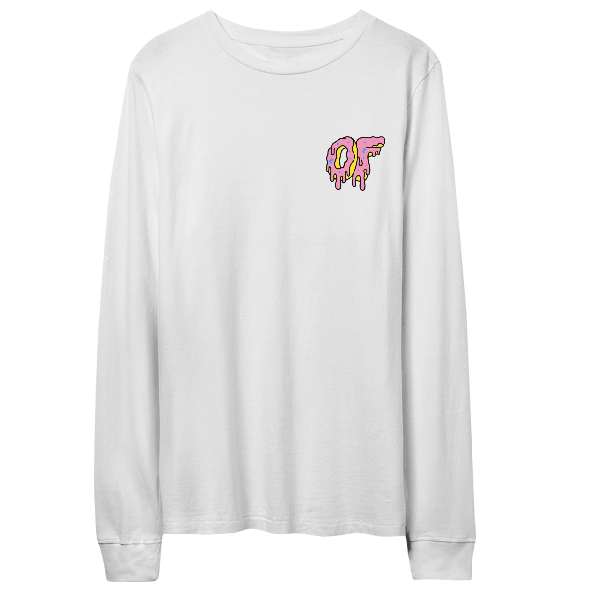 Dripping Logo Longsleeve- White-Odd Future