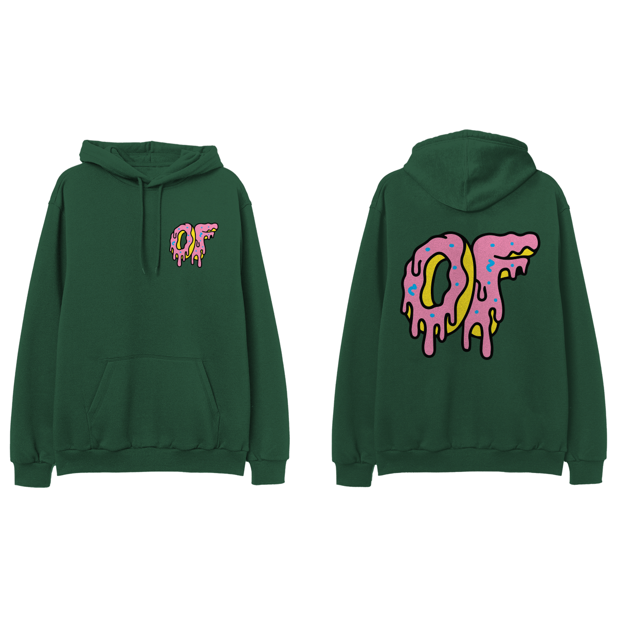 Dripping Logo Hoodie- Green-Odd Future