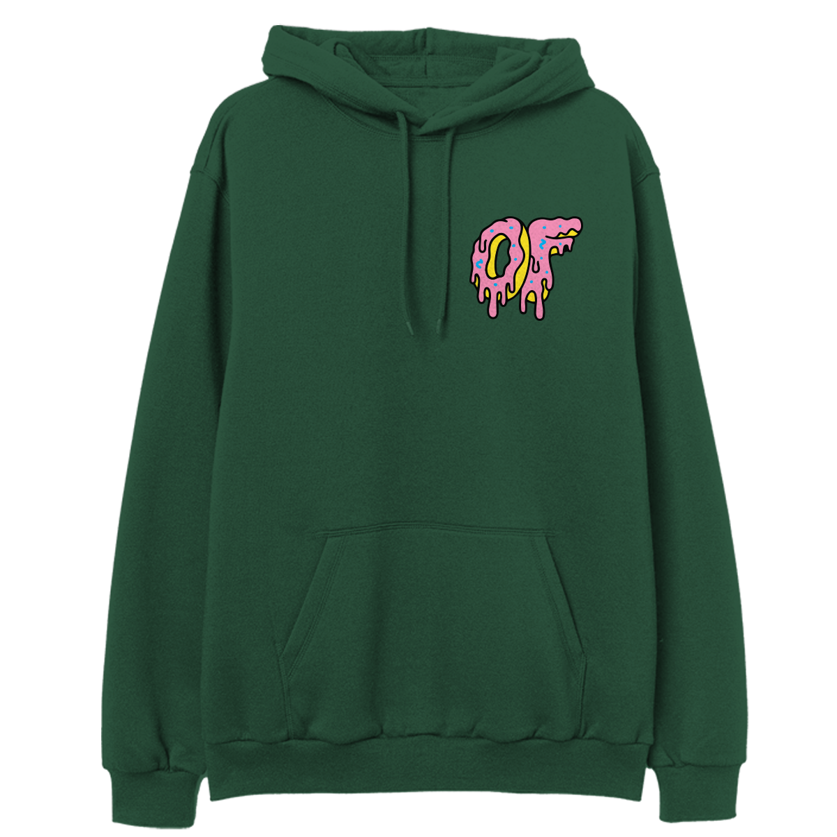 Dripping Logo Hoodie- Green-Odd Future