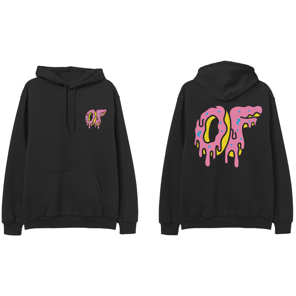 Dripping Logo Hoodie- Black-Odd Future