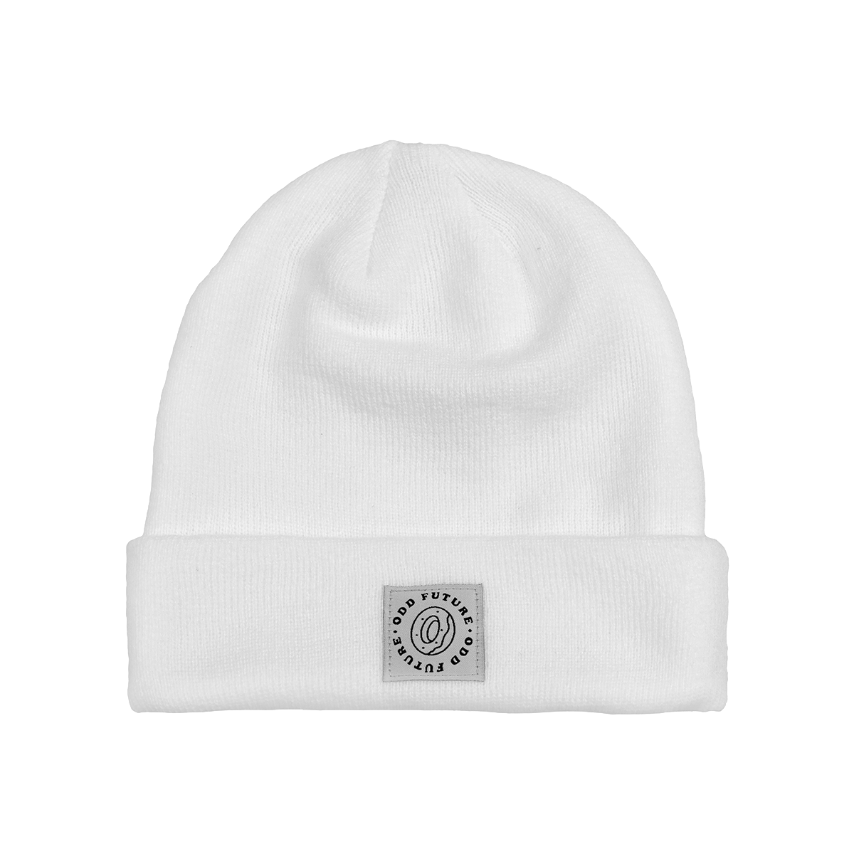 ODD FUTURE - DONUT PATCH WHITE CUFF BEANIE - Odd Future OFWGKTA ODD FUTURE - DONUT PATCH WHITE CUFF BEANIE - Odd Future OFWGKTA
