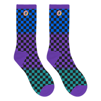 Donut O Checkerboard Socks - Blue/Purple/Green-Odd Future