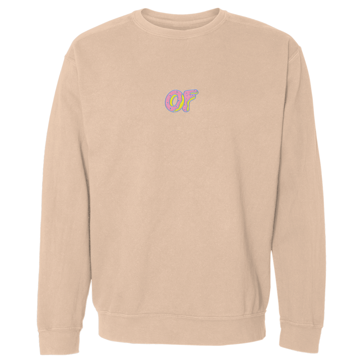 OF Donut Logo Embroidered Crewneck Sweatshirt - Sandstone-Odd Future