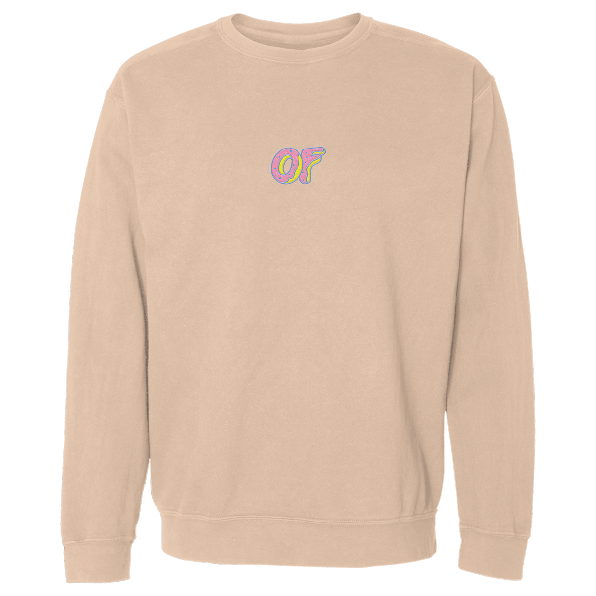 OF Donut Logo Embroidered Crewneck Sweatshirt Sandstone Odd