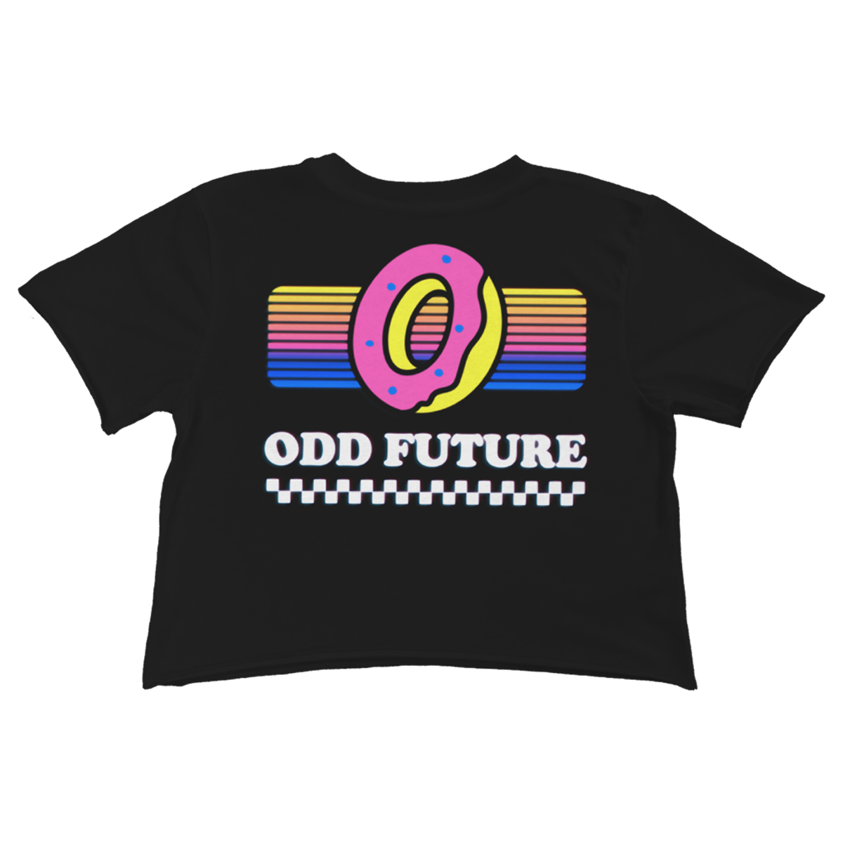 Rainbow Checkerboard Crop Shirt - Black-Odd Future
