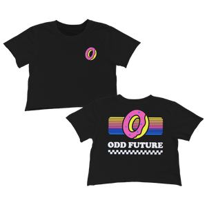 Rainbow Checkerboard Crop Shirt - Black-Odd Future