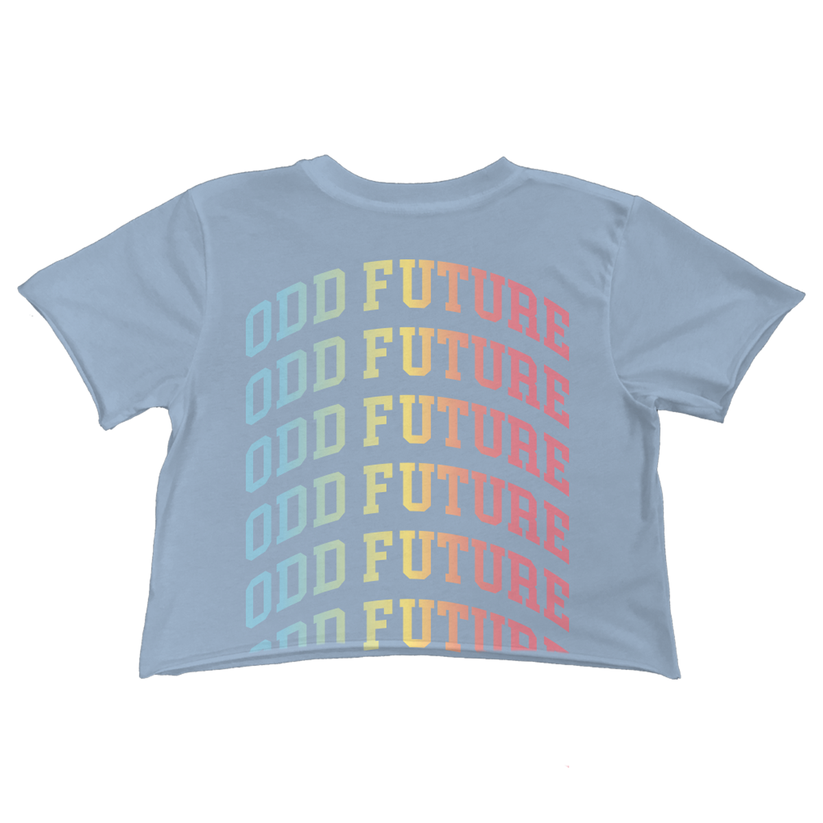 Repeat Rainbow Crop Shirt - Dusty Blue-Odd Future