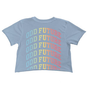 Repeat Rainbow Crop Shirt - Dusty Blue-Odd Future