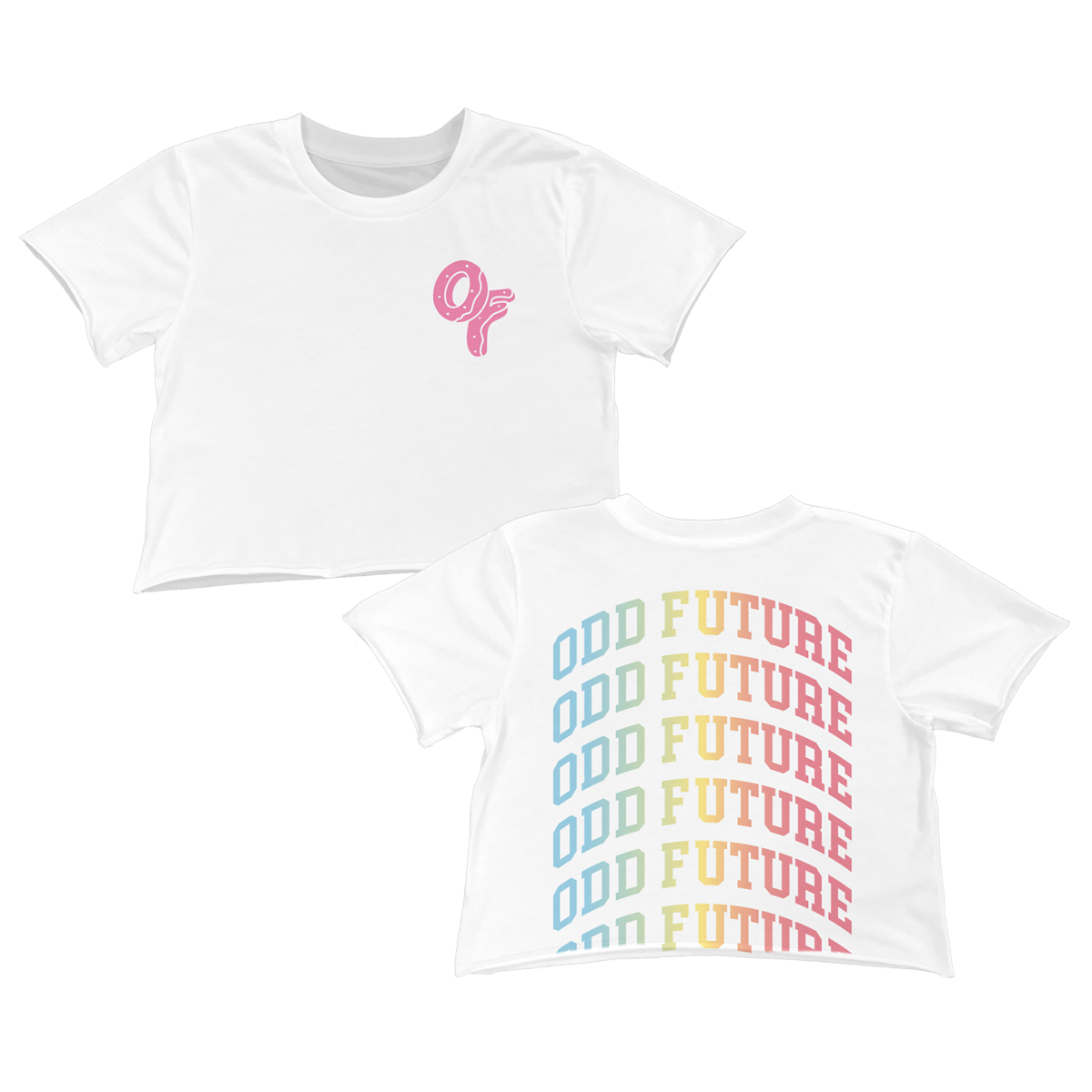 Repeat Rainbow Crop Shirt - White-Odd Future